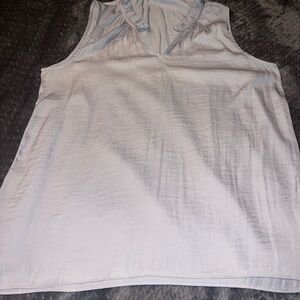 Simply Vera Vera Wang Light Gray Tank Top ruffle neck